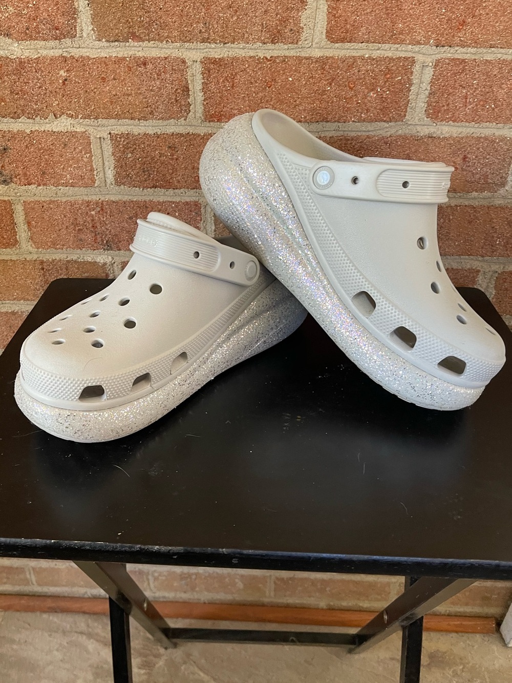 CROCS Iridescent Glitter Crush Clogs